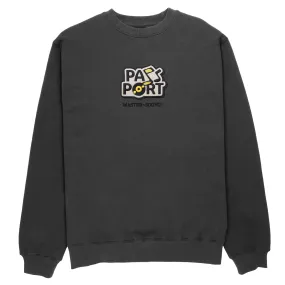Graphic Design Eco-friendly PASS~PORT Master-Sound Embroidered Crew Sweatshirt - Tar