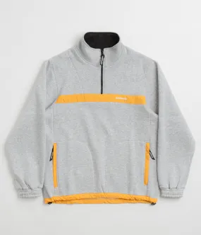 Pasteelo Contrast 1/4 Zip Sweatshirt - Heather Grey / Gold Practical Coffee Shop