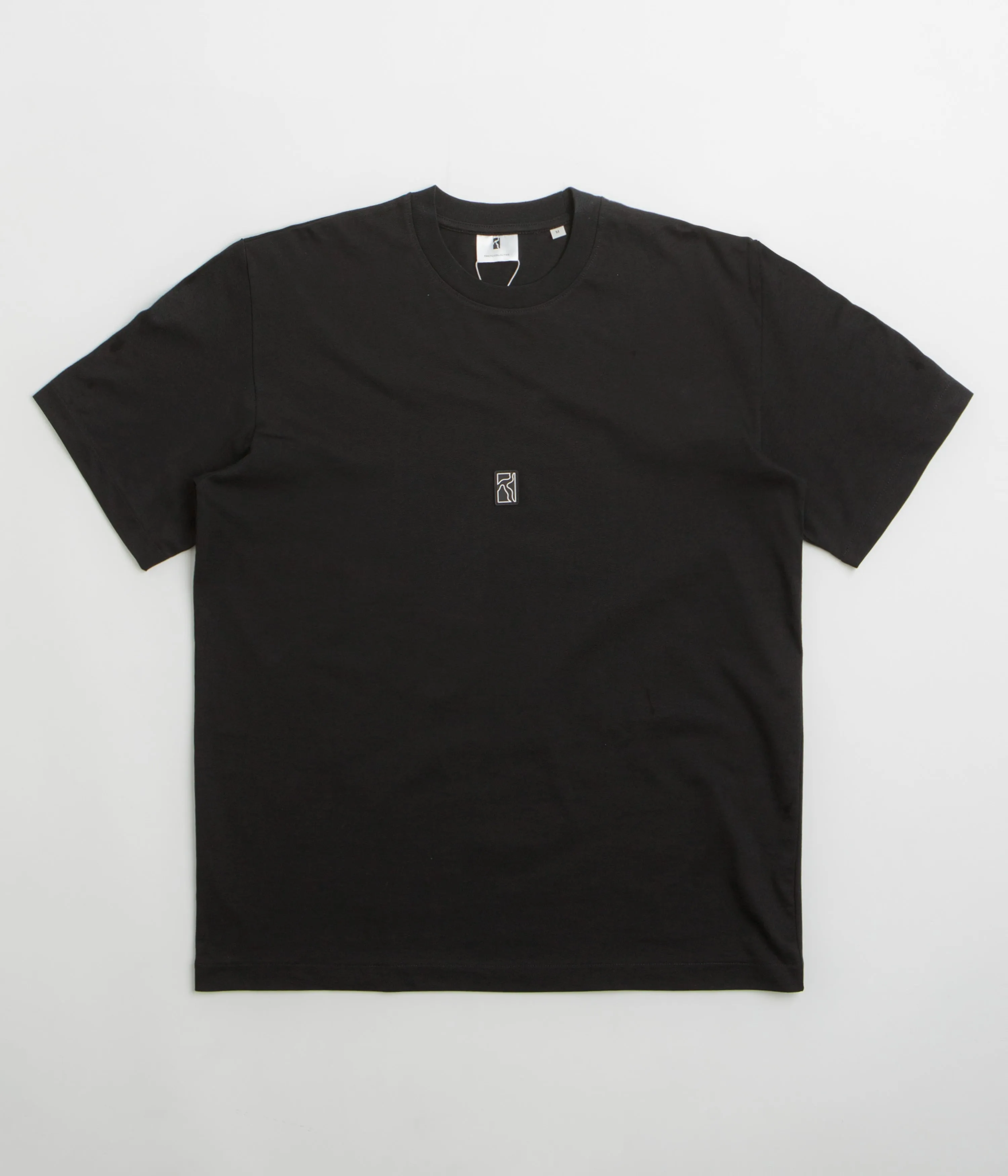 Poetic Collective Rubber Patch T-Shirt - Black Split hem Yoga retreat