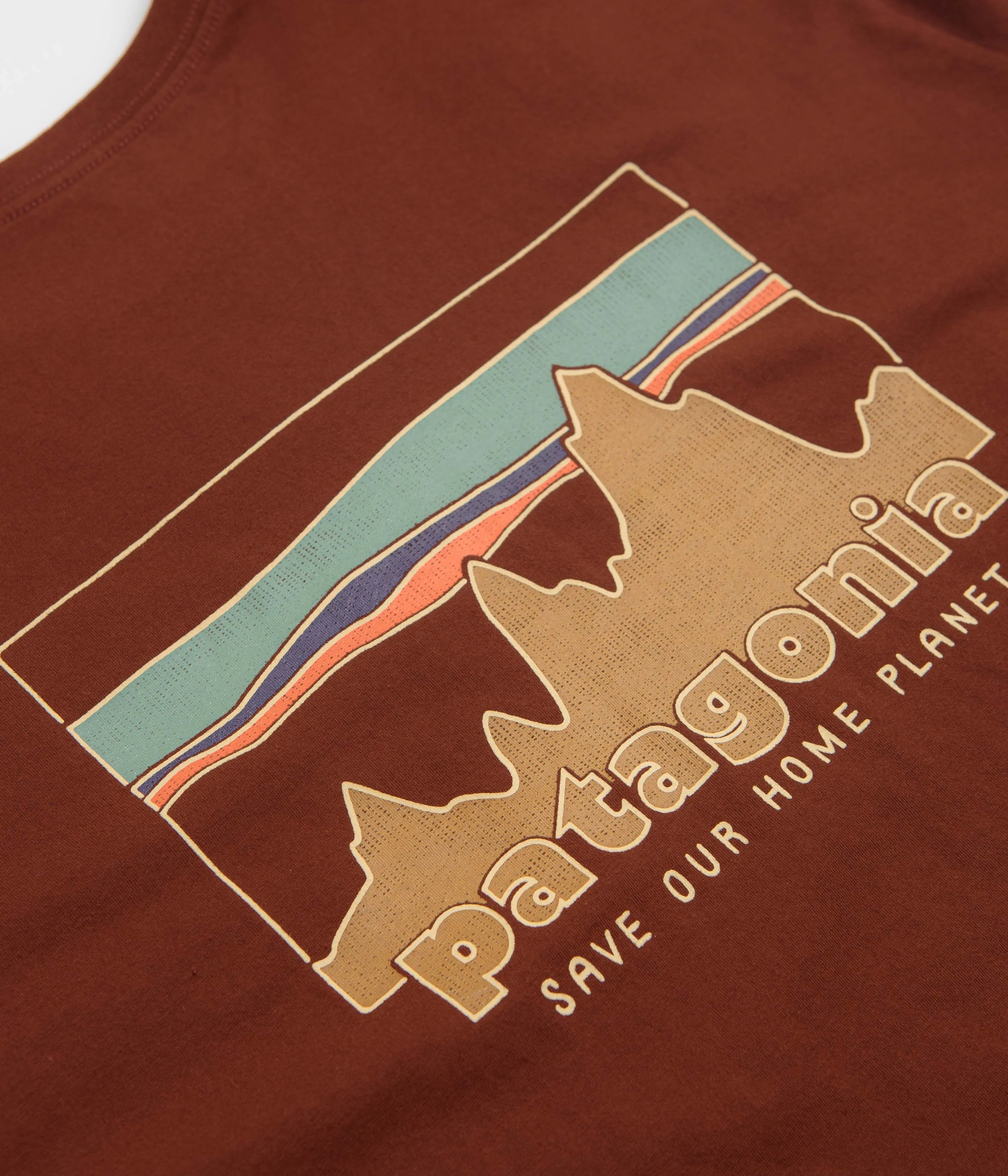 fall season Patagonia 73 Skyline Organic T-Shirt - Dried Vanilla