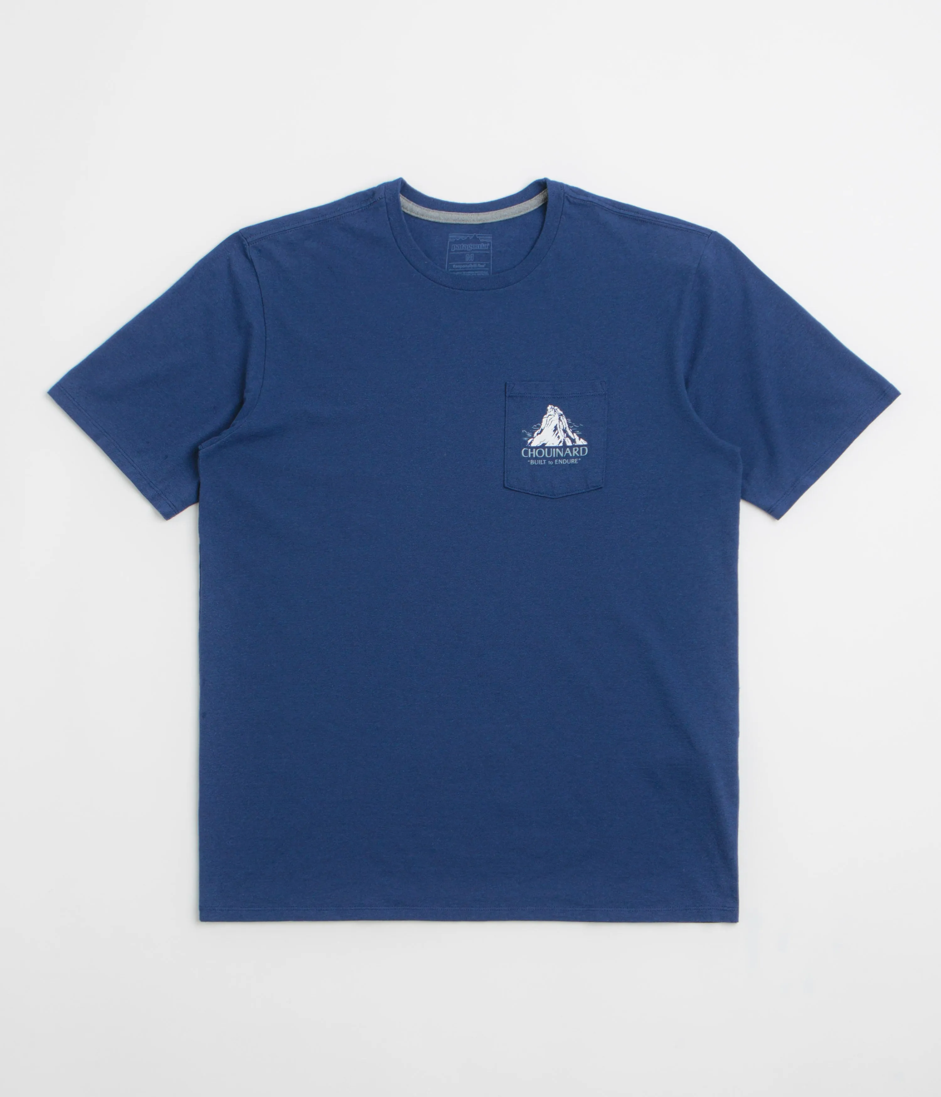 silk shirt Patagonia Chouinard Crest Pocket Responsibili-Tee T-Shirt - Clement Blue
