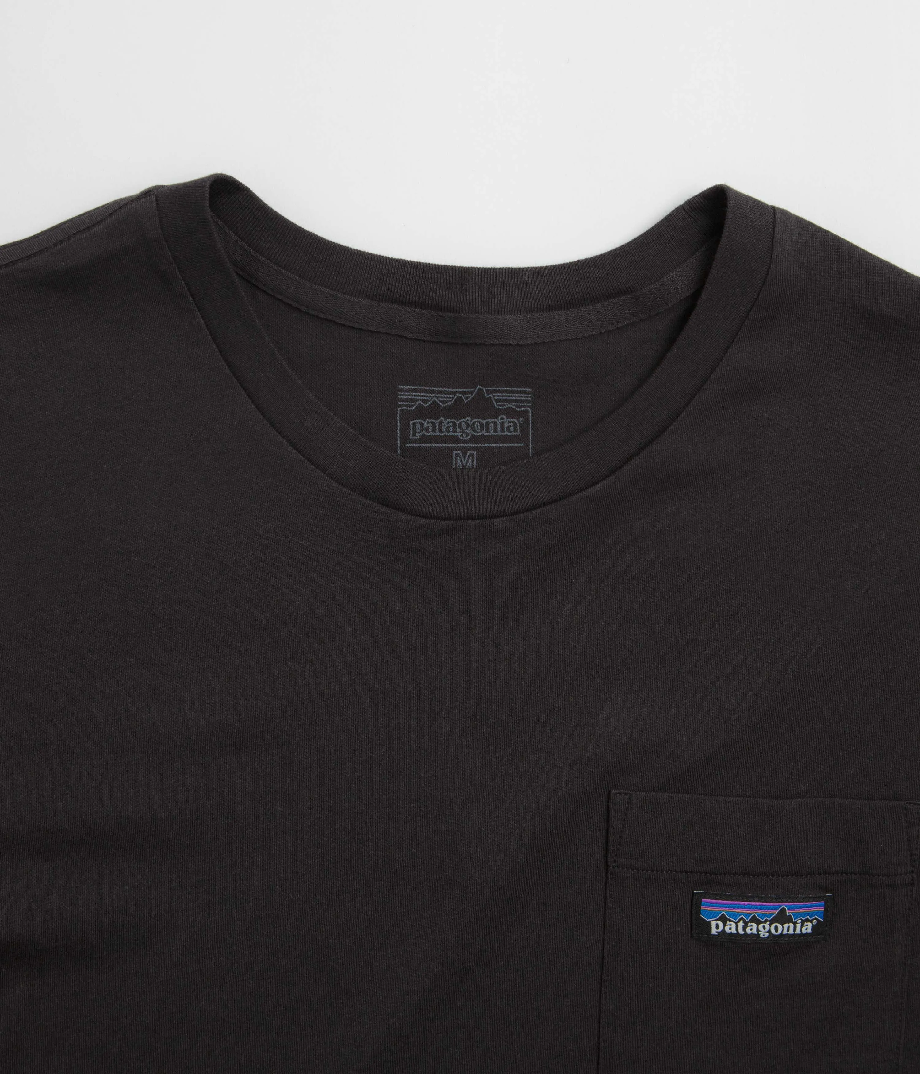 Lightweight texture Patagonia Daily Pocket T-Shirt - Black / Black