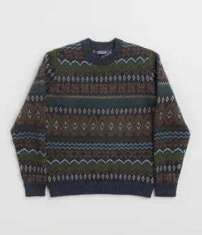 kids product development Patagonia Recycled Wool Sweatshirt - Helmsman: Smolder Blue