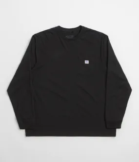Patagonia Shop Sticker Pocket Responsibili-Tee Long Sleeve T-Shirt - Black Teenager fashion