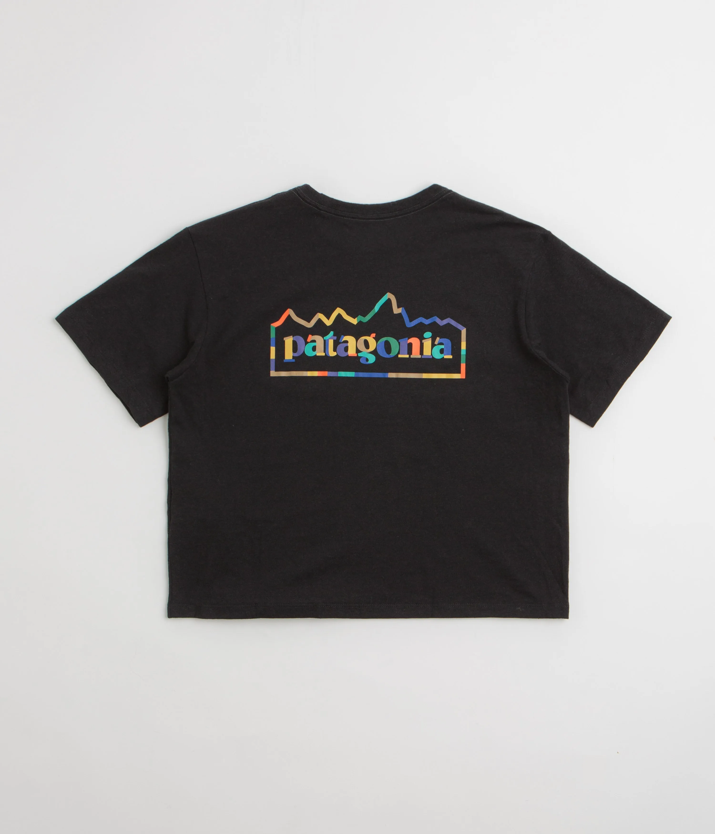 zoo venue wrap waist Patagonia Womens Unity Fitz Easy Cut Responsibili-Tee T-Shirt - Ink Black