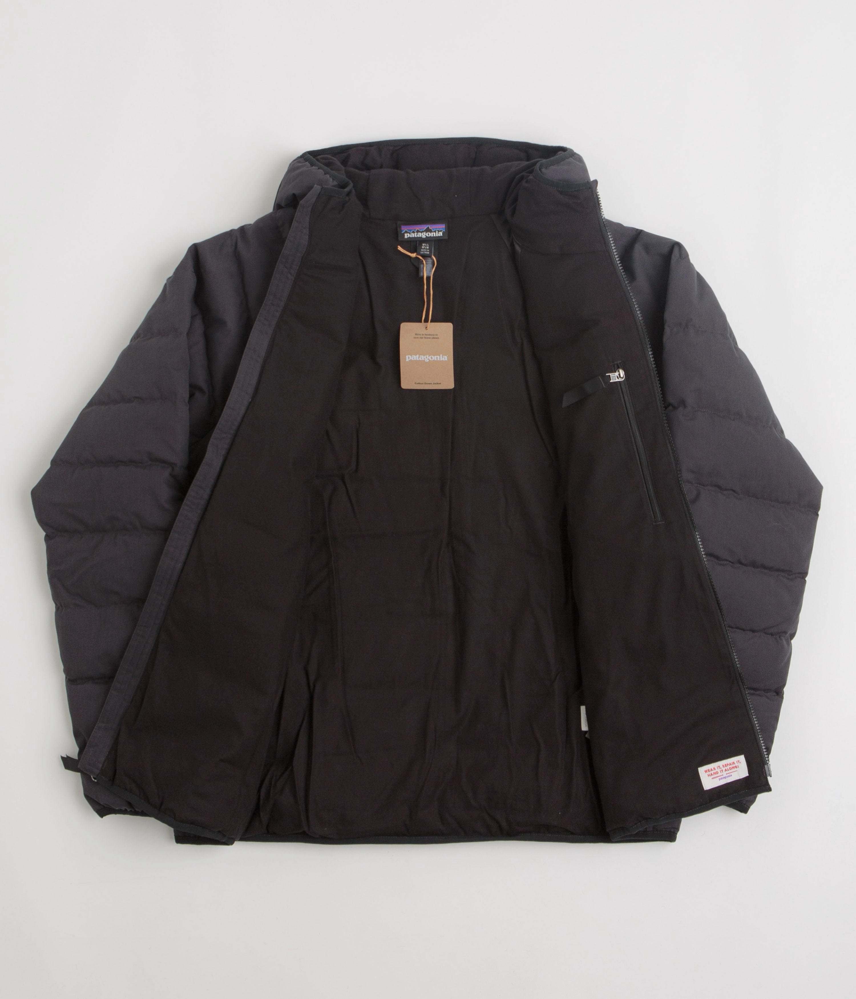 Wind Safe Patagonia Cotton Down Jacket - Black