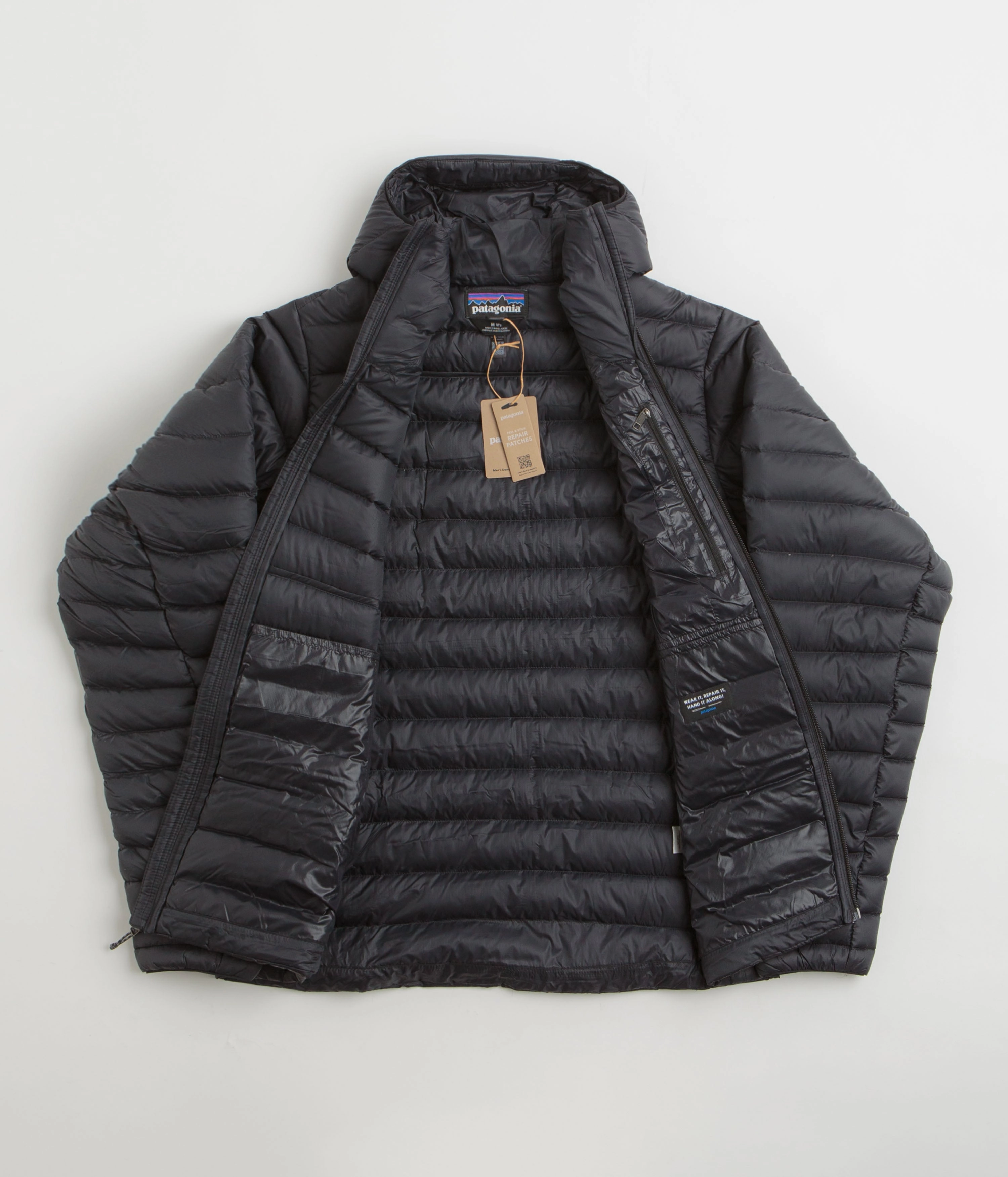 Patagonia Down Sweater Hooded Jacket (NetPlus?) - Black Oversized Fit Wind Protection
