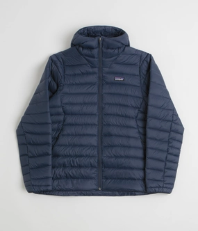 Button Closure Patagonia Down Sweater Hoodie Jacket - New Navy