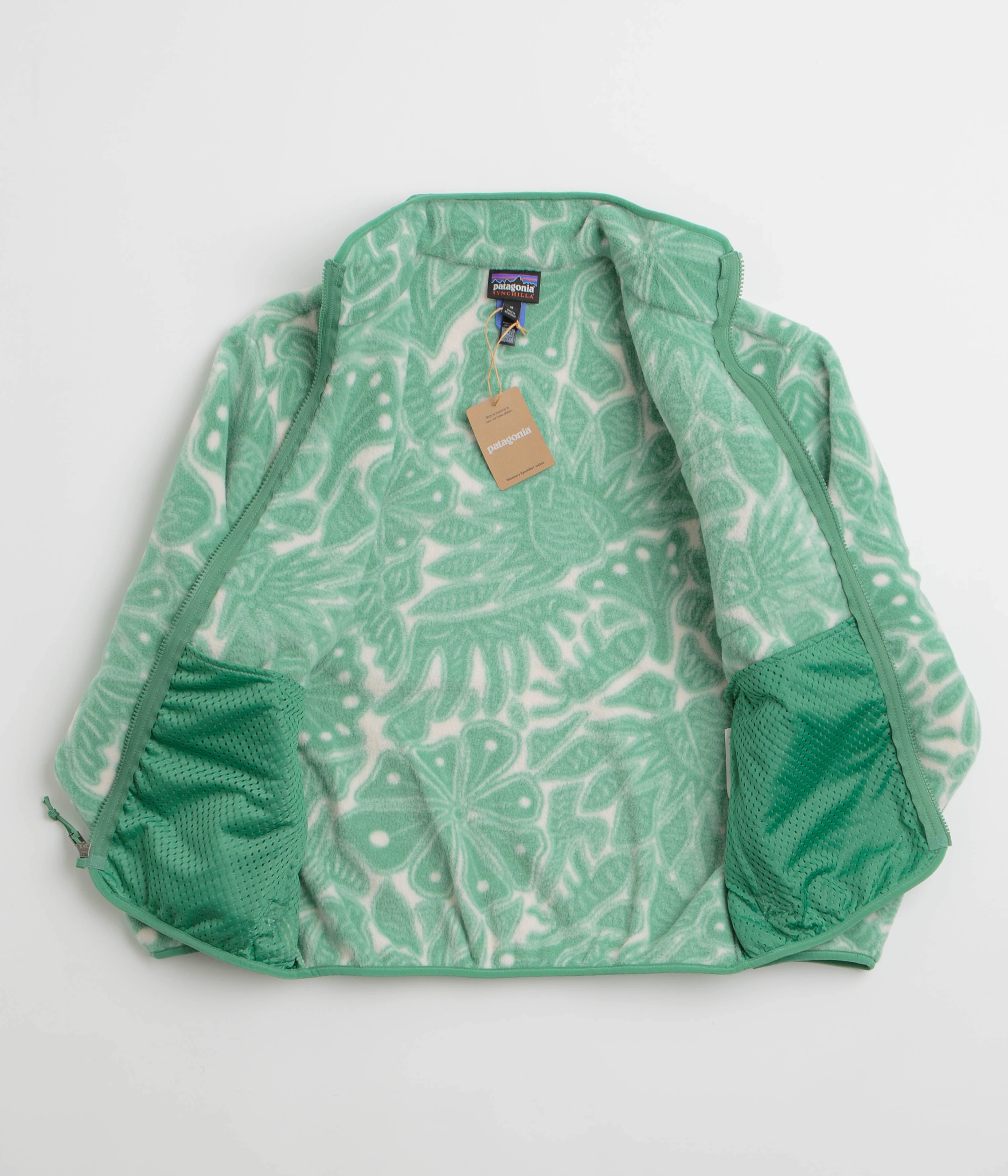 Patagonia Womens Synchilla Fleece Jacket - Bees and Flowers: Heartleaf Green Discount
