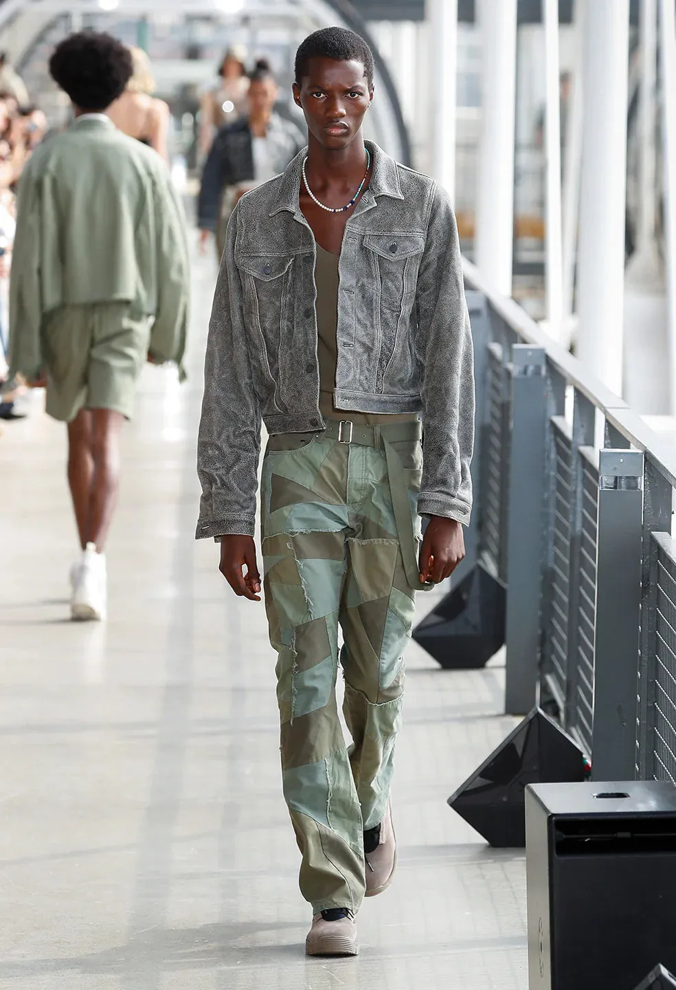 Lean Glow Handmade Fit PATCHWORK CARIBOU BOOTCUT - OLIVE
