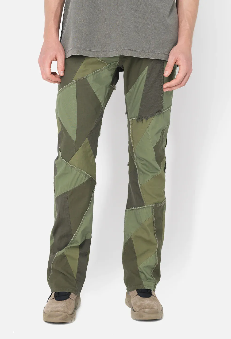 SkinFriendlyElastic PATCHWORK CARIBOU BOOTCUT - OLIVE