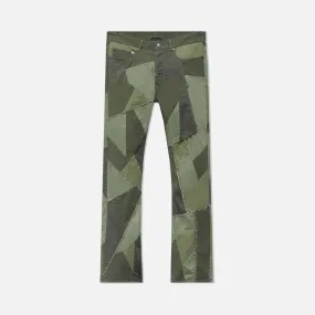 PATCHWORK CARIBOU BOOTCUT - OLIVE Handmade Fit