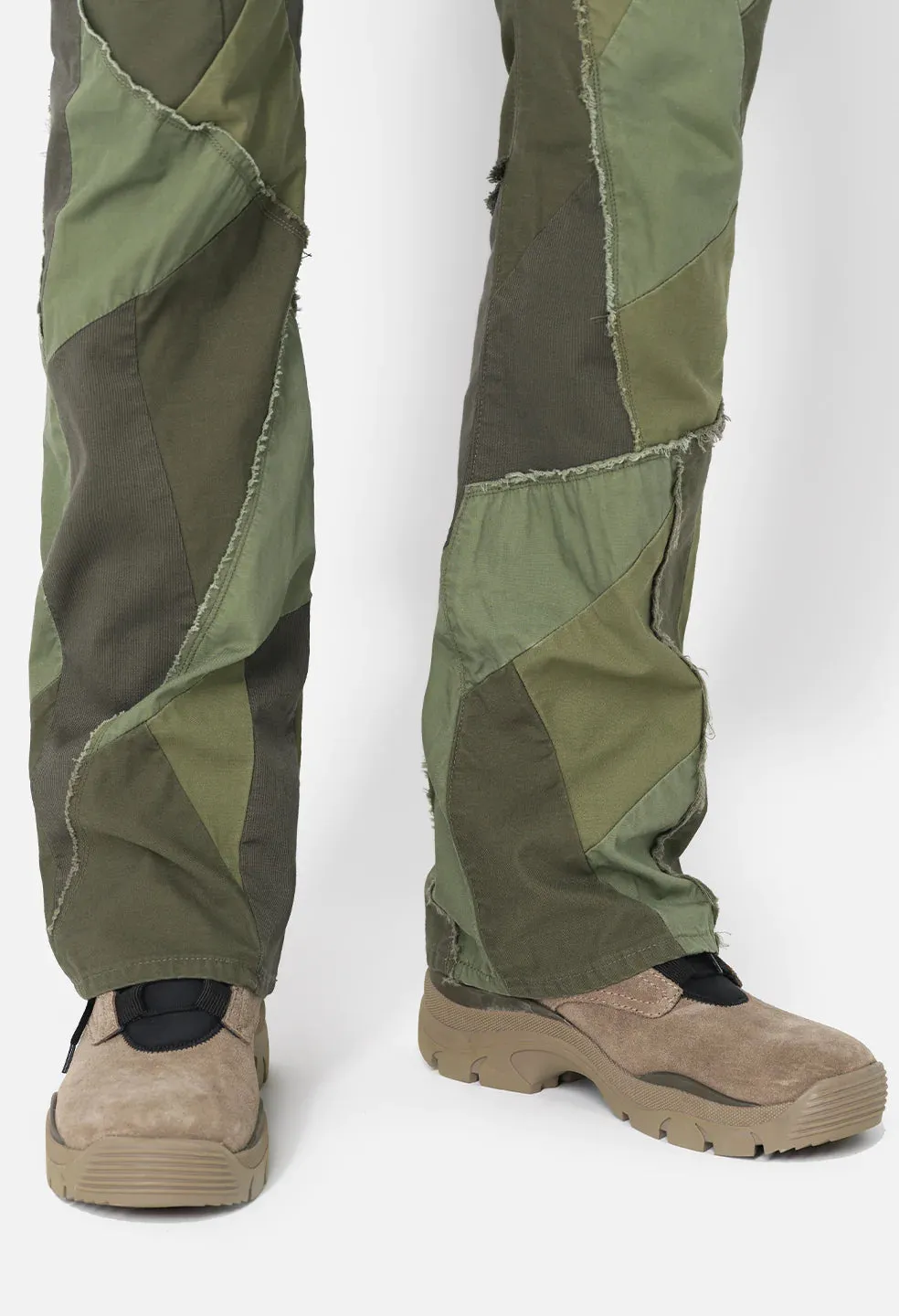 mesh ventilation Ethical Mode PATCHWORK CARIBOU BOOTCUT - OLIVE