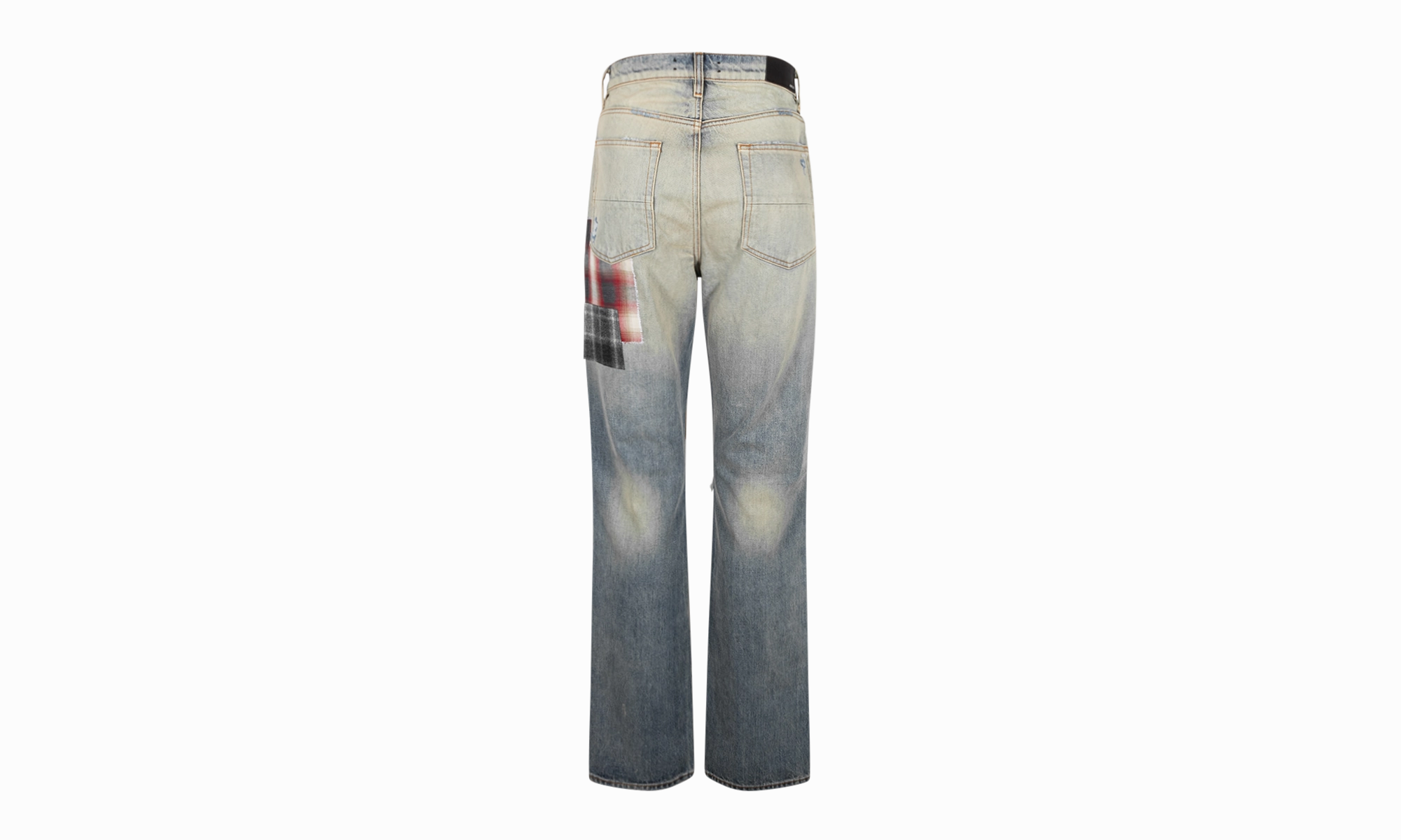 Relaxed Style Smart Casual Minimalist Style Go Anywhere Look Patchwork Loose Fit Jeans "Blue"