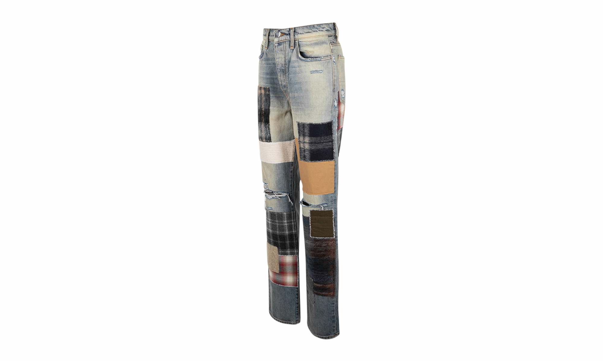 Patchwork Loose Fit Jeans "Blue" Shopping Day Vibrant Office Wear Soft Sustainable