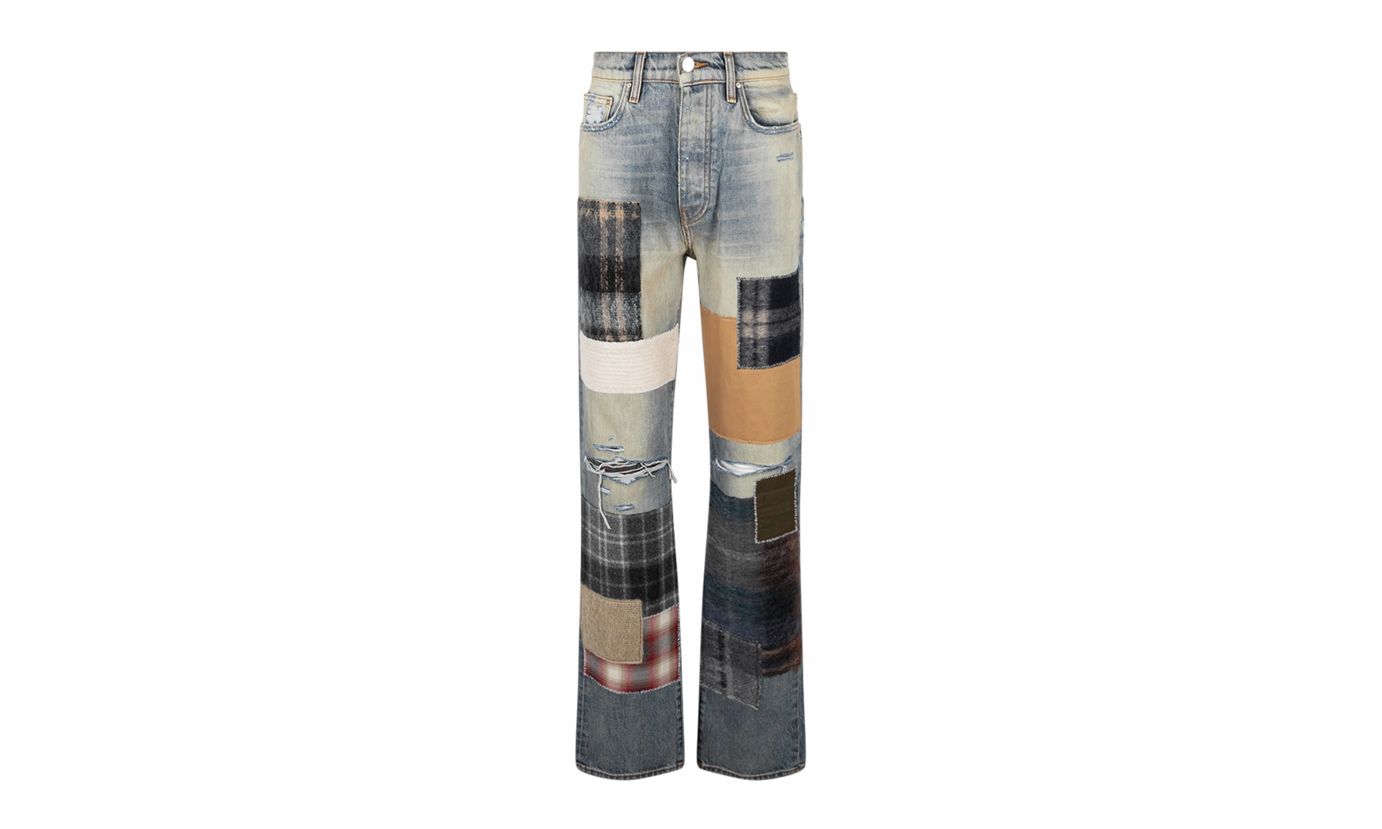 Vibrant Fashion Lover Patchwork Loose Fit Jeans "Blue"