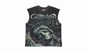 Sunken Liberty 2 Sleeveless Tee "Black Wash" Tropical Glow