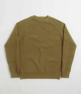Uskees 7013 Knit Crewneck Sweatshirt - Woodland Green Leather Simple Style