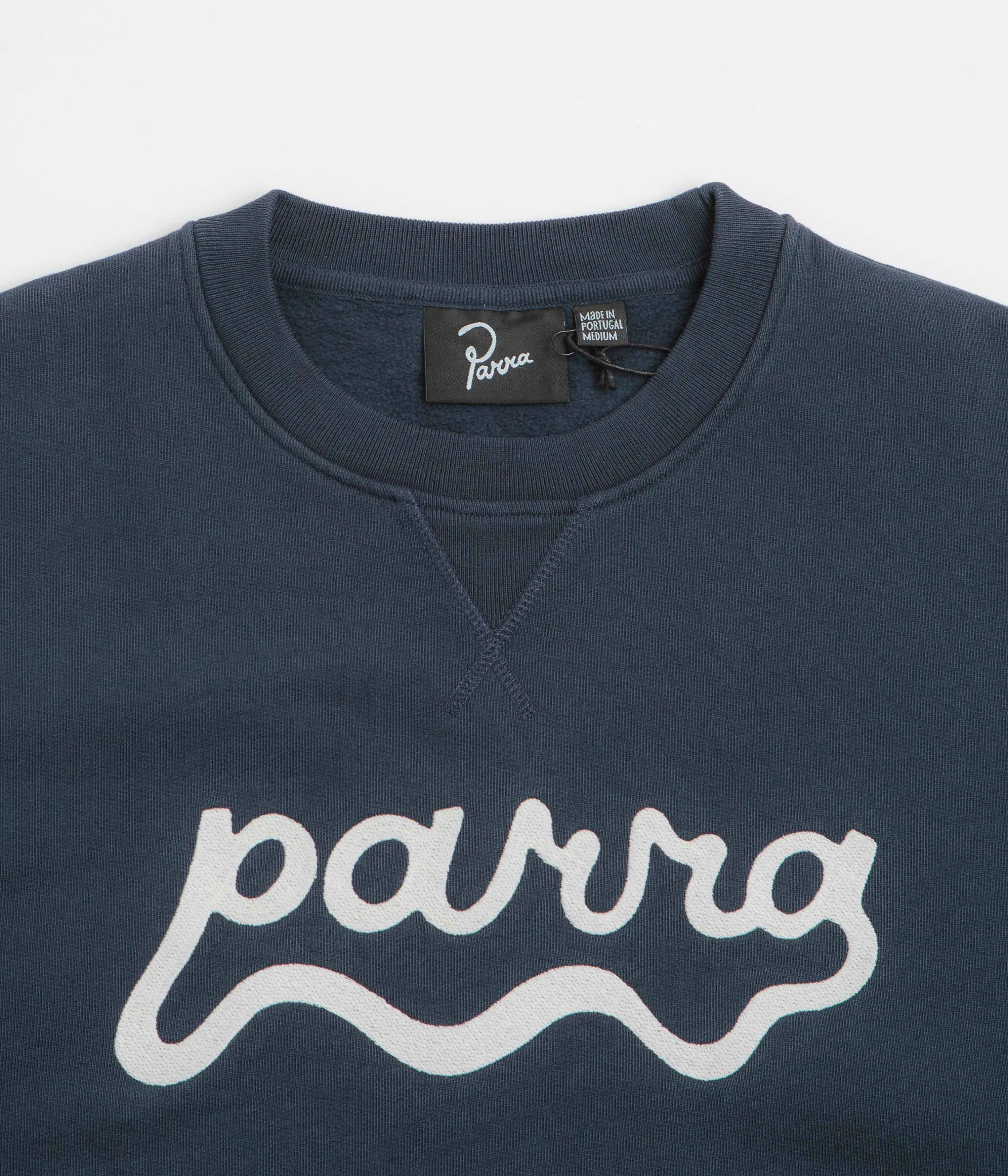 Essential Layer by Parra Water Wave Logo Crewneck Sweatshirt - Navy Blue