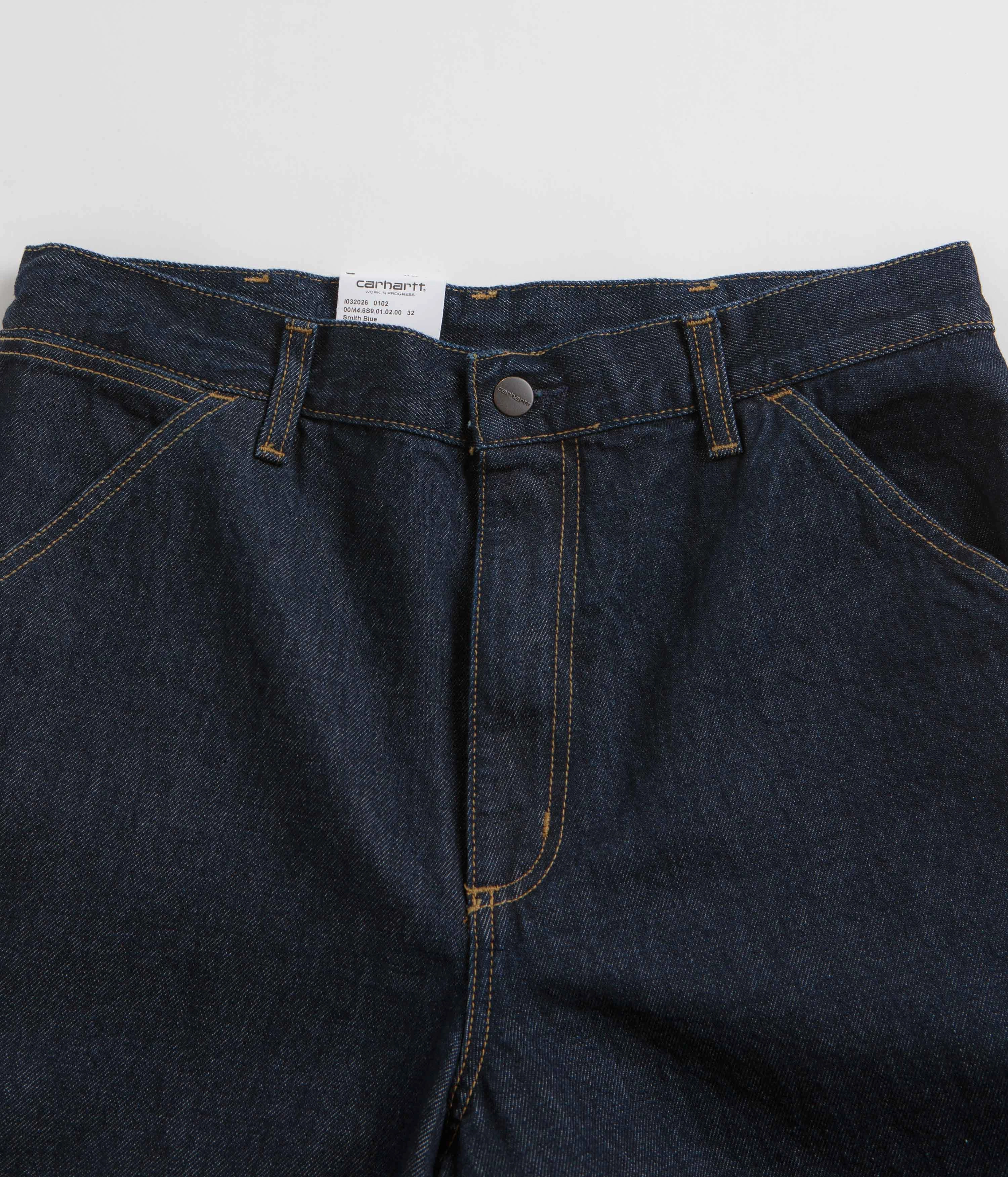 Nylon Material Carhartt Single Knee Shorts - Rinsed Blue