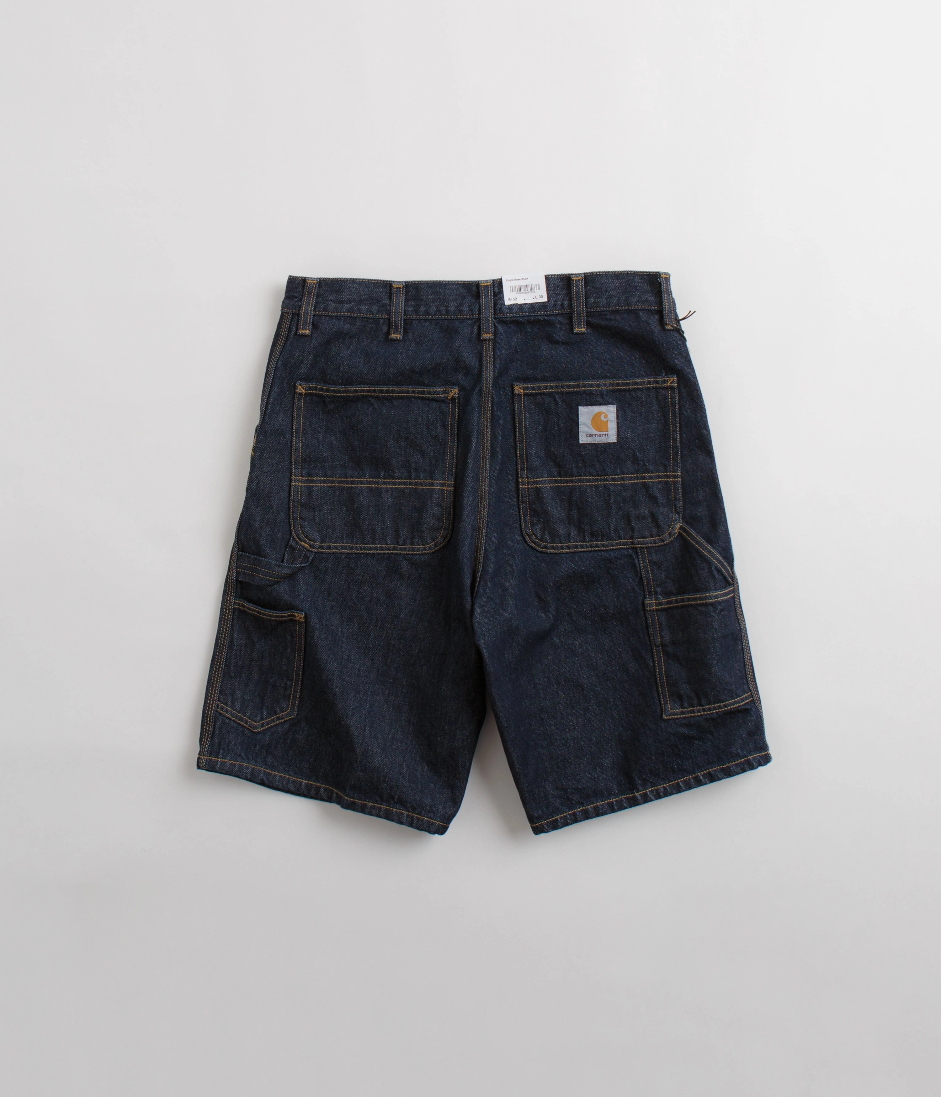 Hand washable Heels Carhartt Single Knee Shorts - Rinsed Blue