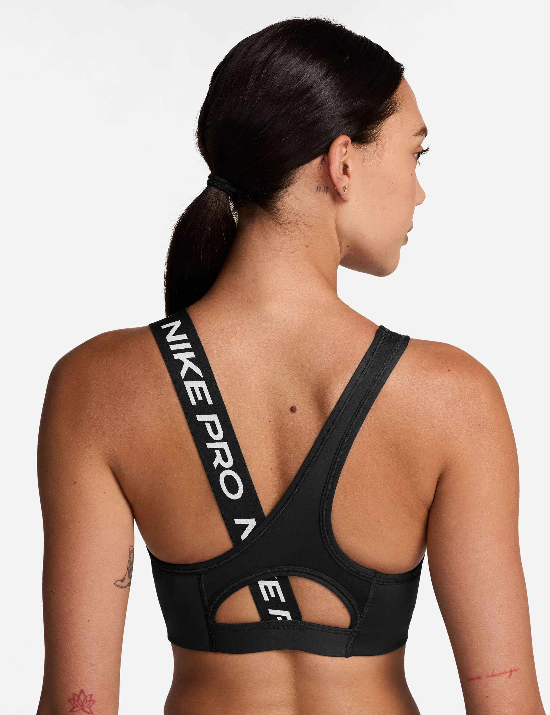 Maternity Coverstitch Pro Swoosh Asymmetrical  Bra - Black/White