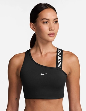 Lightweight Bra Soft Microfiber Pro Swoosh Asymmetrical  Bra - Black/White