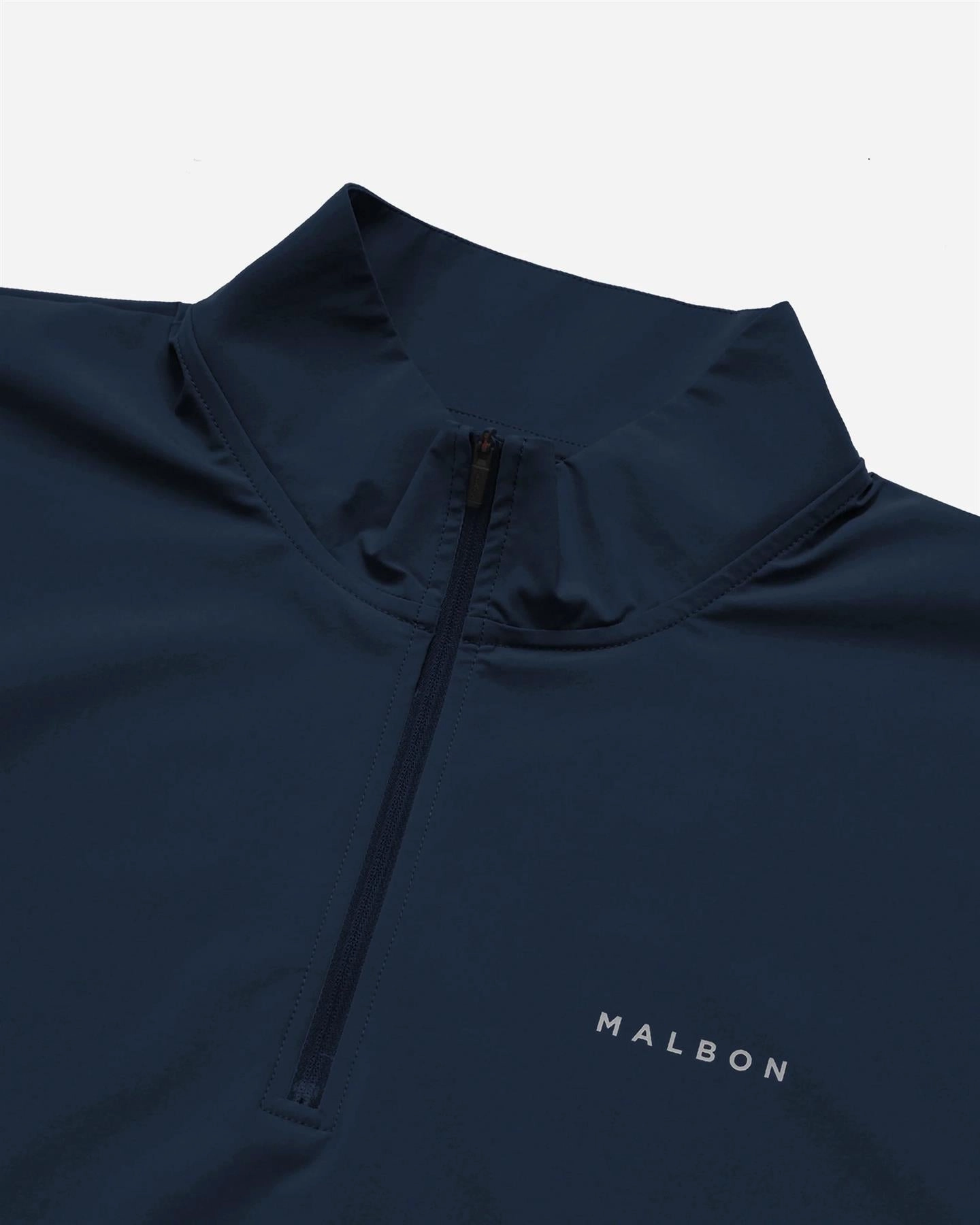 mid-length Adjustable Drawstrings Performance Quarter Zip Shell Pullover Navy