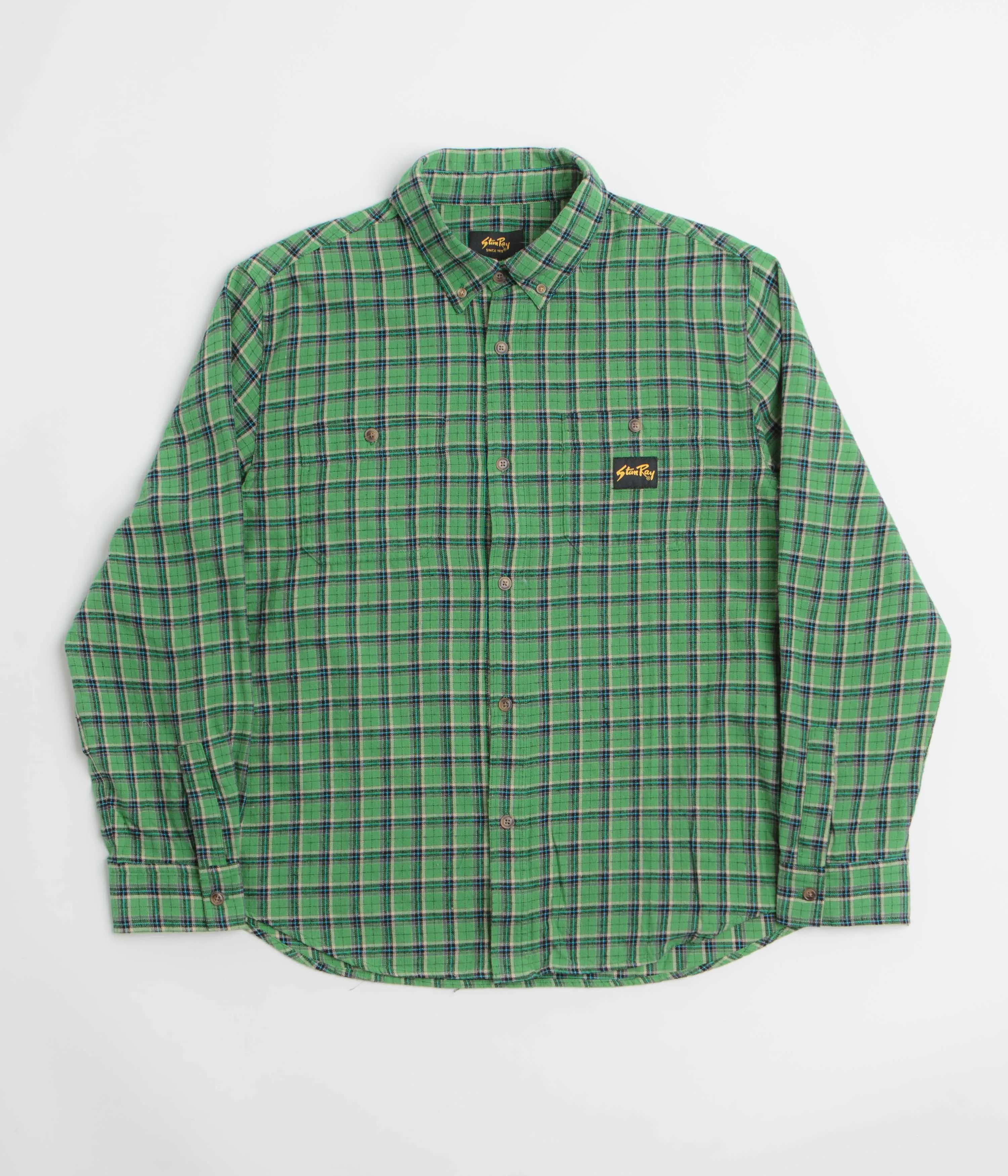 Stan Ray Flannel Shirt - Summer Green Plaid Midweight Textile