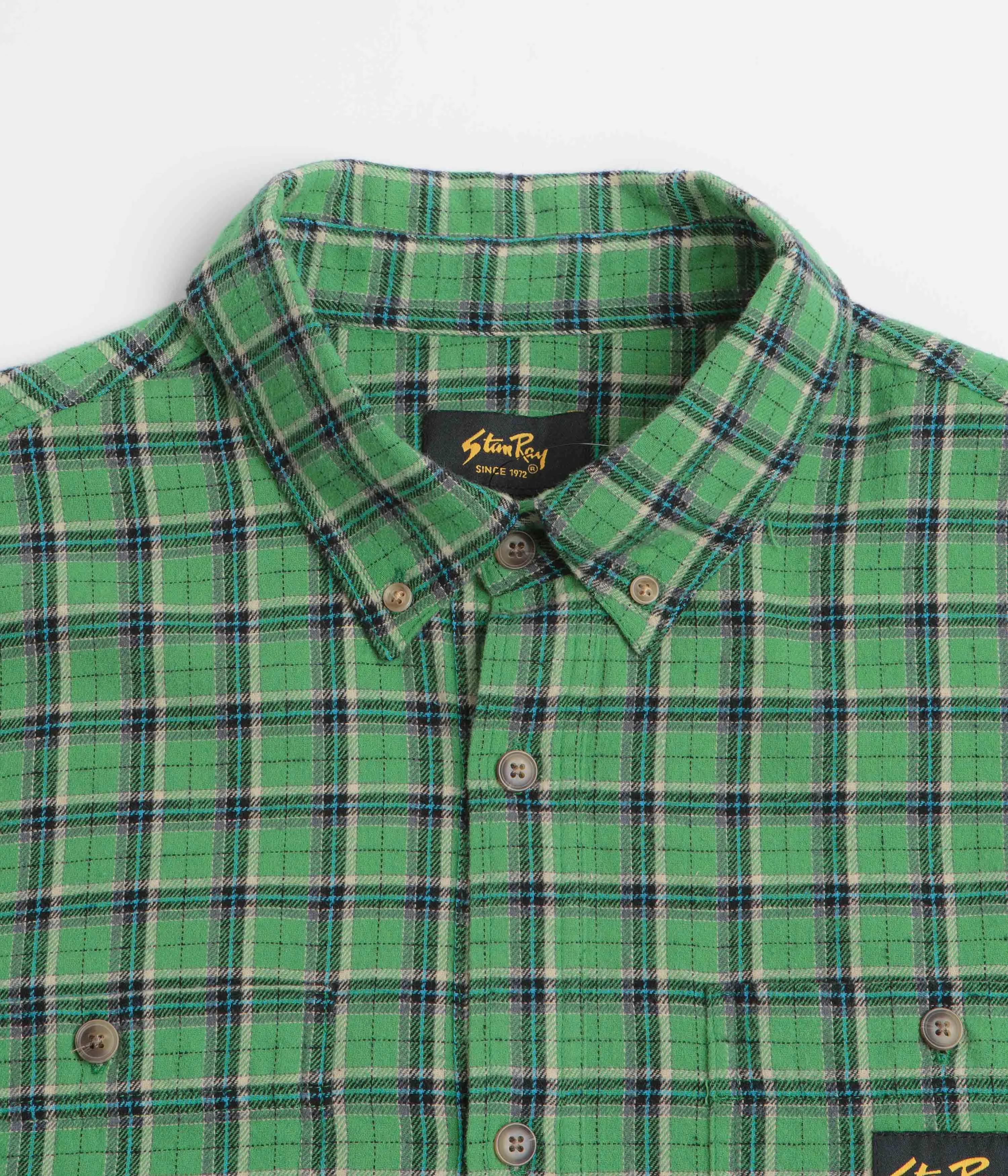 Stan Ray Flannel Shirt - Summer Green Plaid Sustainable Choice Warm Layers