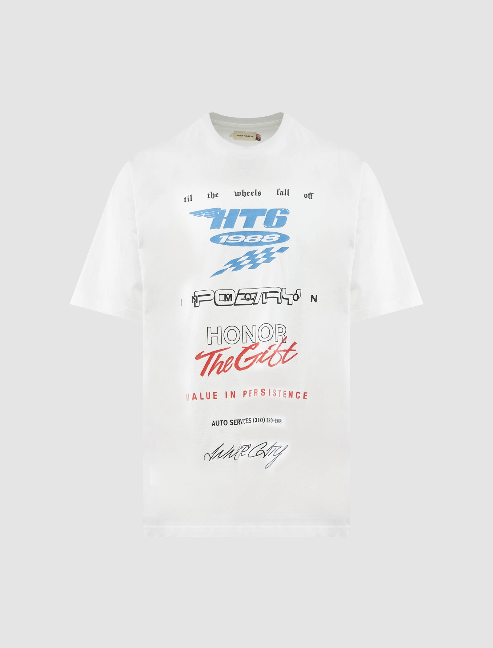 Elasticized Waistband Reflective Accent Stripes PERSISTENCE RACE TEE