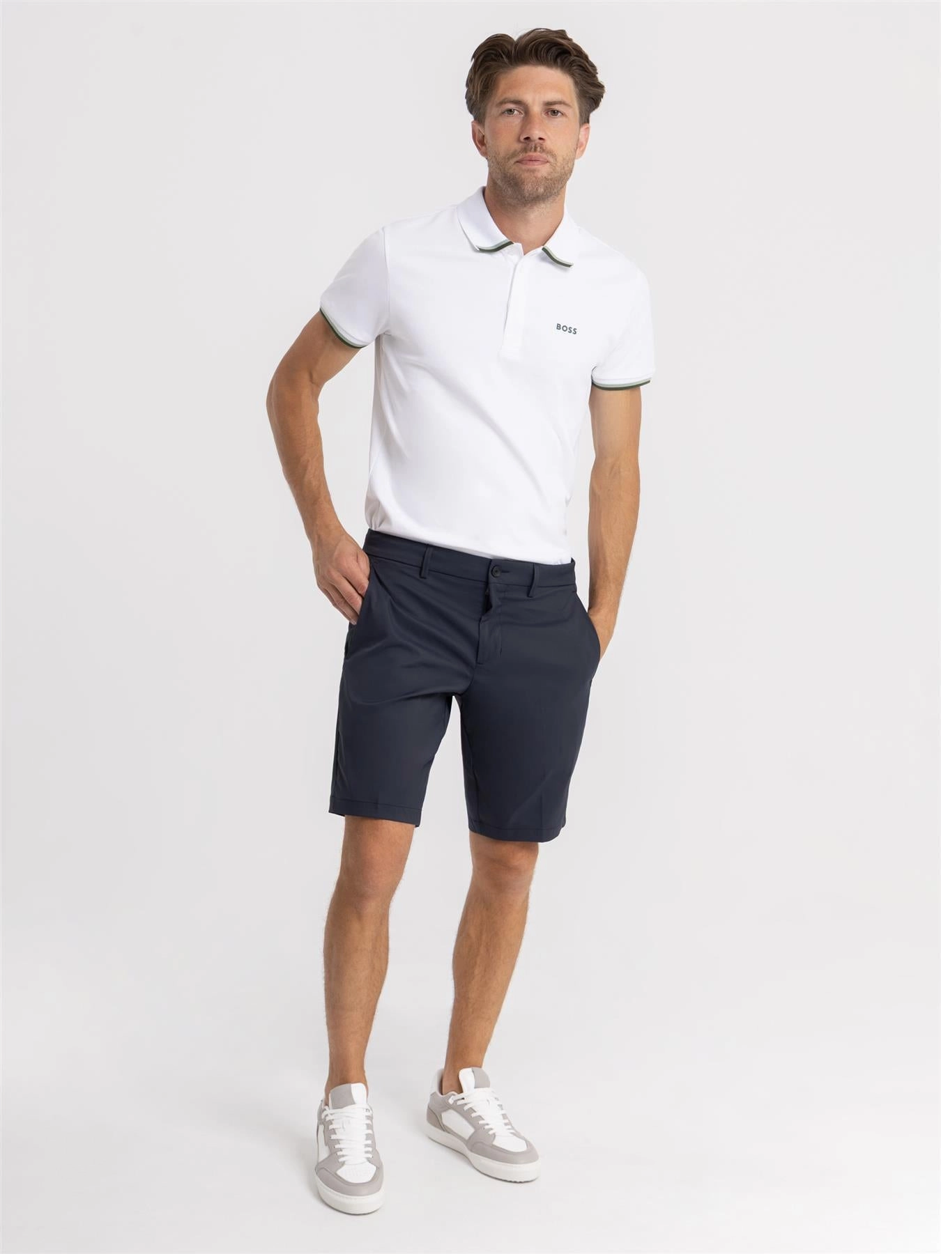 Double Layered Knees Phoenix Shorts Dark Blue