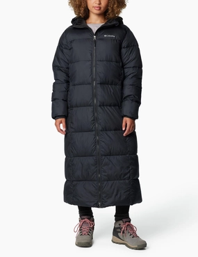 Pike Lake III Long Puffer Jacket - Black Down Stuffed Drop Tail Hem