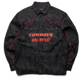 Pleasures Acid Cowboy Denim Shirt - Black Comfortable fit Cozy Feel