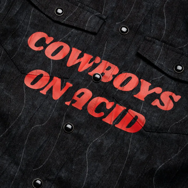 Pleasures Acid Cowboy Denim Shirt - Black Wardrobe Essential