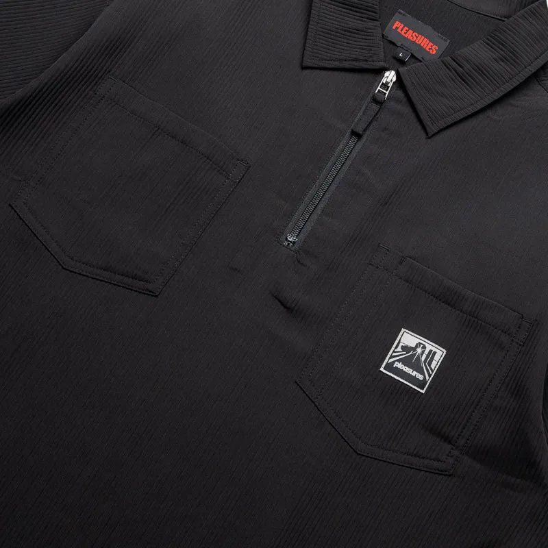 Pleasures Electron Zip Polo - Black Quick Release Placket