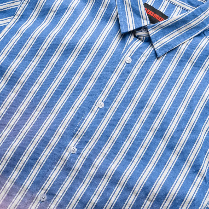 Luxury Feel Pleasures Fade Button Down Shirt - Blue