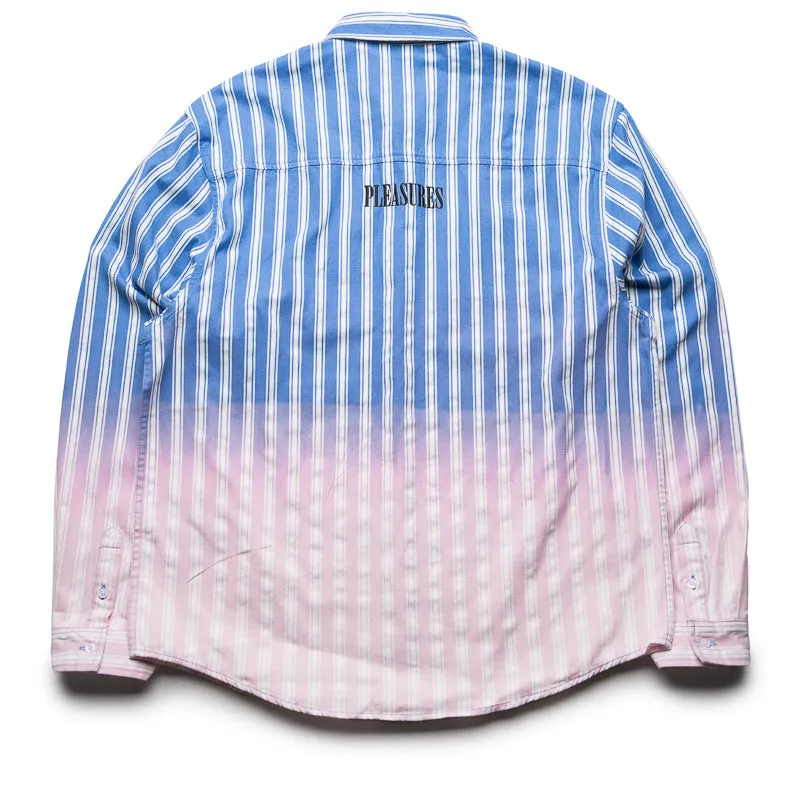 Limited Edition Tailored Silhouette Pleasures Fade Button Down Shirt - Blue