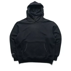 Lightweight Fabric Chic Street Pleasures Lucky Studded Hoodie - Black