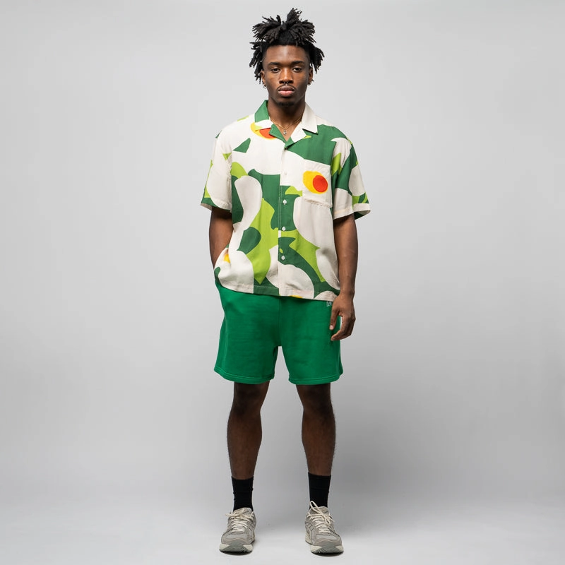 Double Layered Construction Awake NY Spire Logo Embroidered Sweatshorts - Green