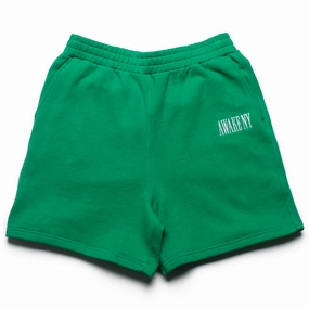 Awake NY Spire Logo Embroidered Sweatshorts - Green Go Casual Subtle Charm