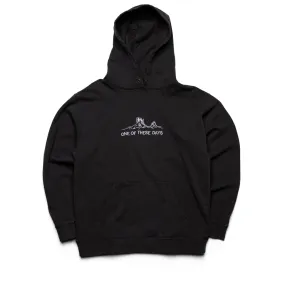 Button front One Of These Days Counting Every Second Hoodie - Black