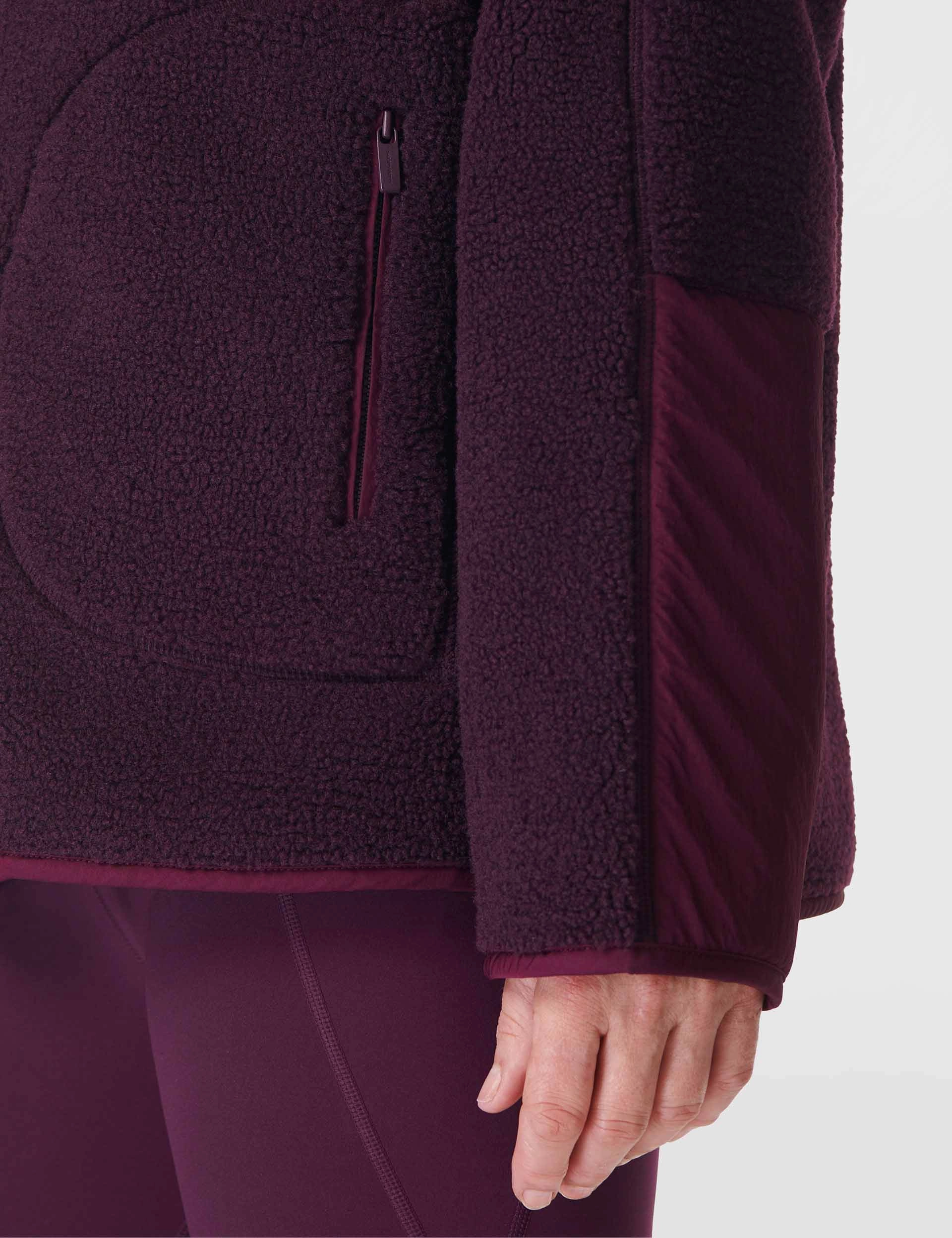 Plush Textured Zip Up - Midnight Cherry Purple Universal Fit Framework Daywear Staple