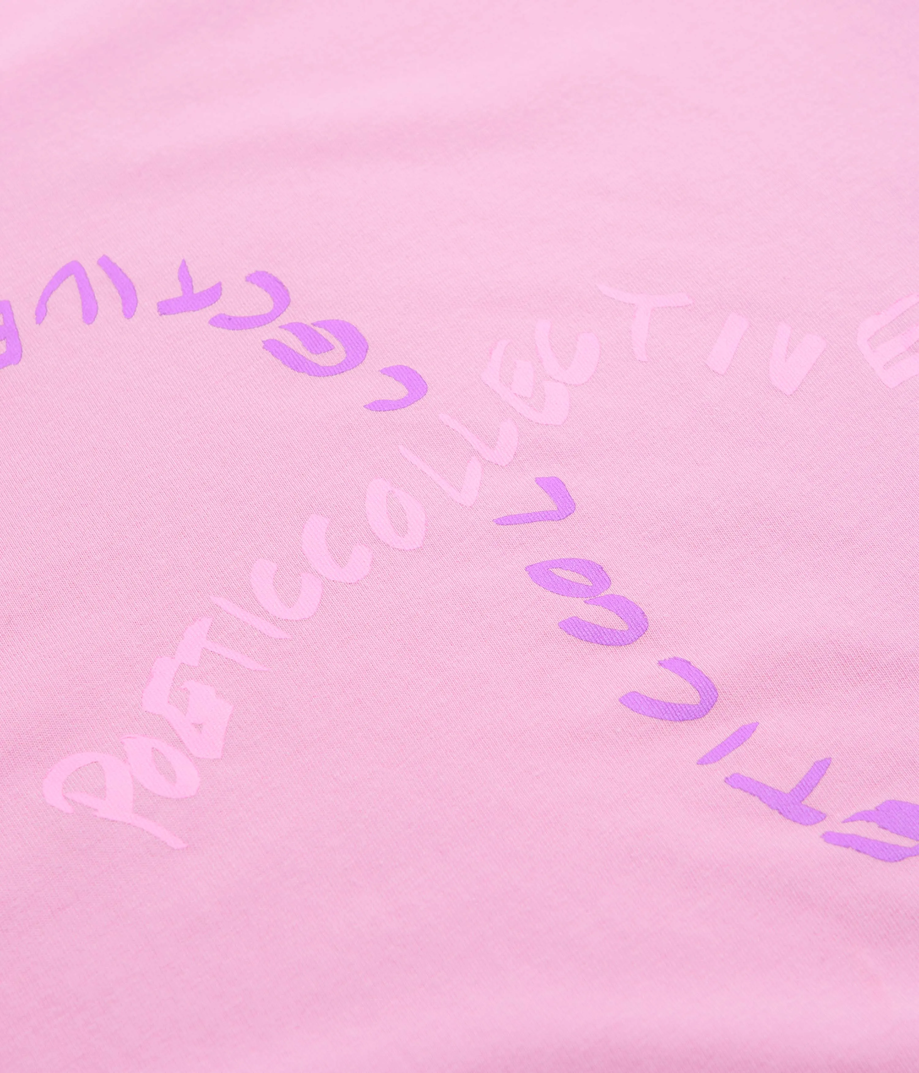 Poetic Collective Cross T-Shirt - Pink rooftop event Lightweight texture
