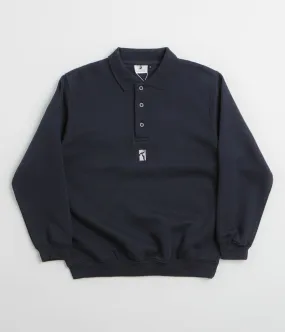 Poetic Collective Heavy Polo Sweatshirt - Dark Navy Minimal Staple