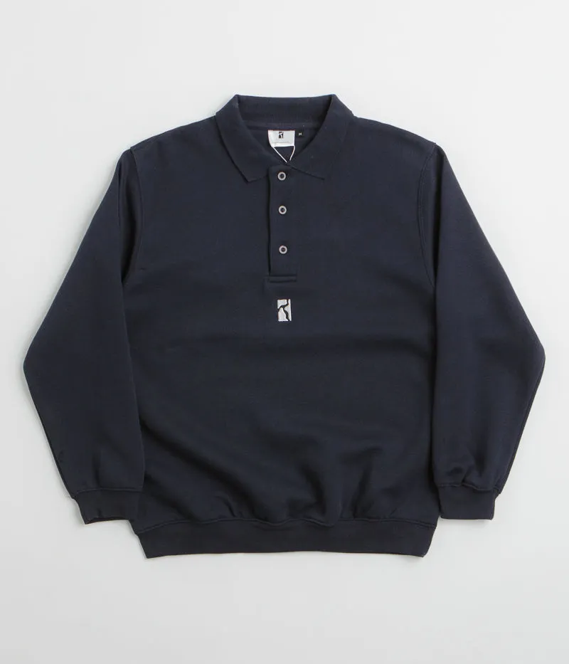 Poetic Collective Heavy Polo Sweatshirt - Dark Navy Minimal Staple