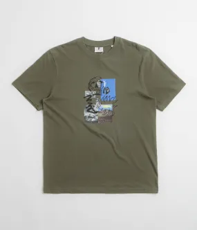 Poetic Collective Skull T-Shirt - Khaki bold hem semi-formal event