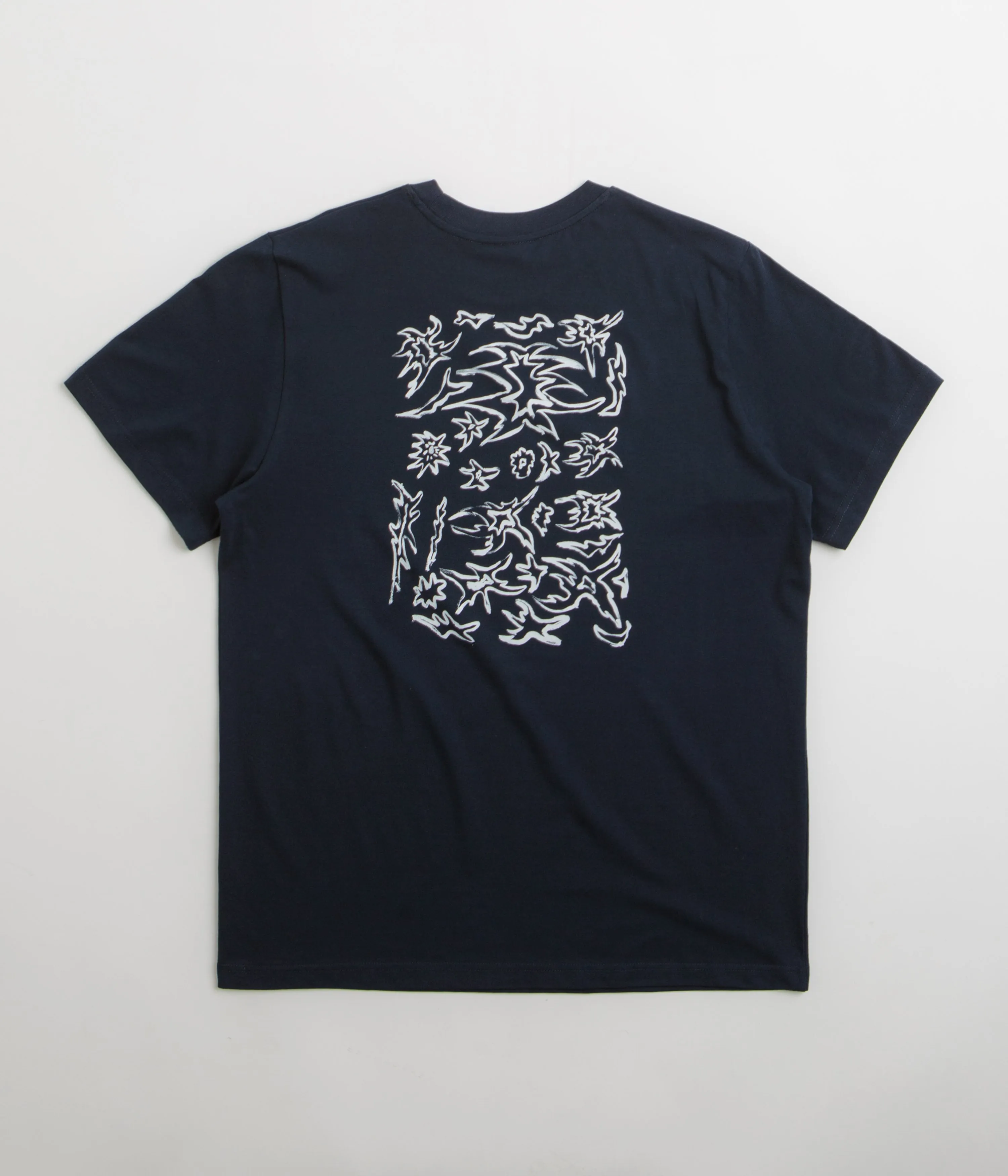 Poetic Collective Tribal T-Shirt - Navy Striped Pattern Neutral Tone