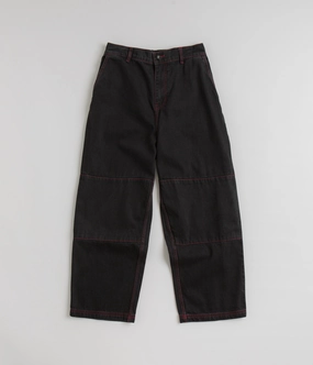 Poetic Collective Denim Sculptor Pants - Black / Red Stitch Ultra Soft Blend