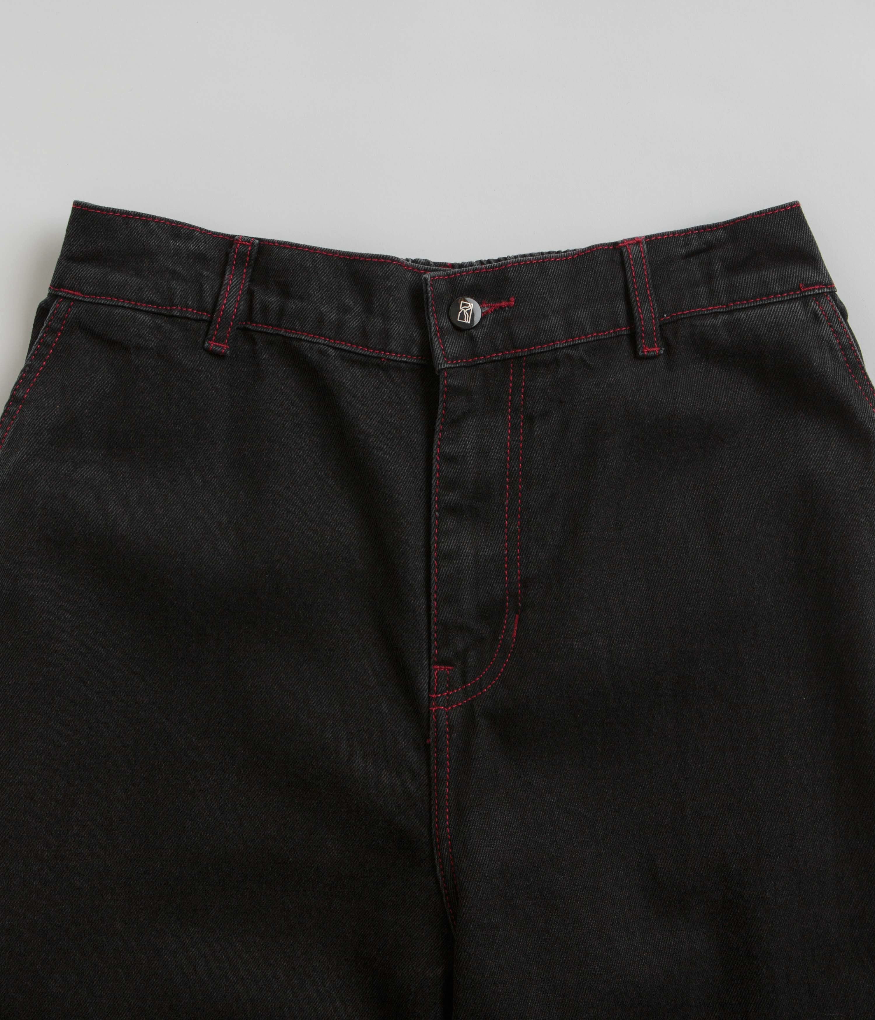 Poetic Collective Denim Sculptor Pants - Black / Red Stitch Heat Friendly MultiPocket